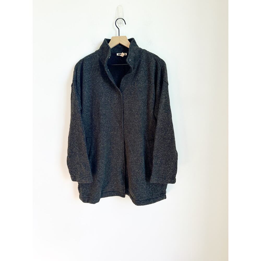 Eileen Fisher NWOT Organic Cotton Terry Stand Collar Jacket XS
